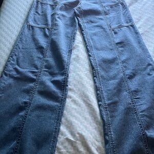Rewash Wide-Leg Flare Jeans in Medium Blue